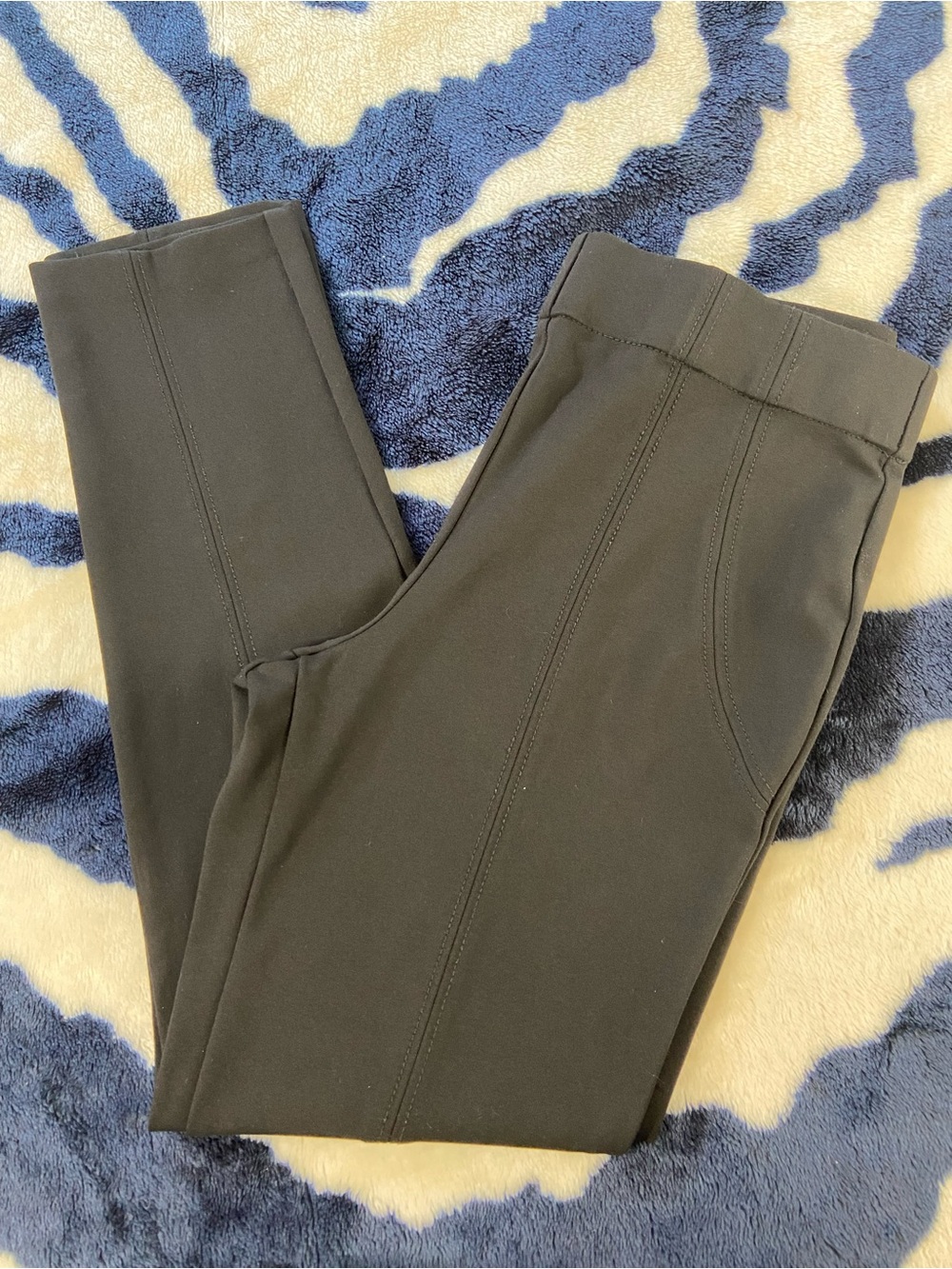 Thalian Black Pull-On Leggings Skinny Stretch Pants Large L [JO]